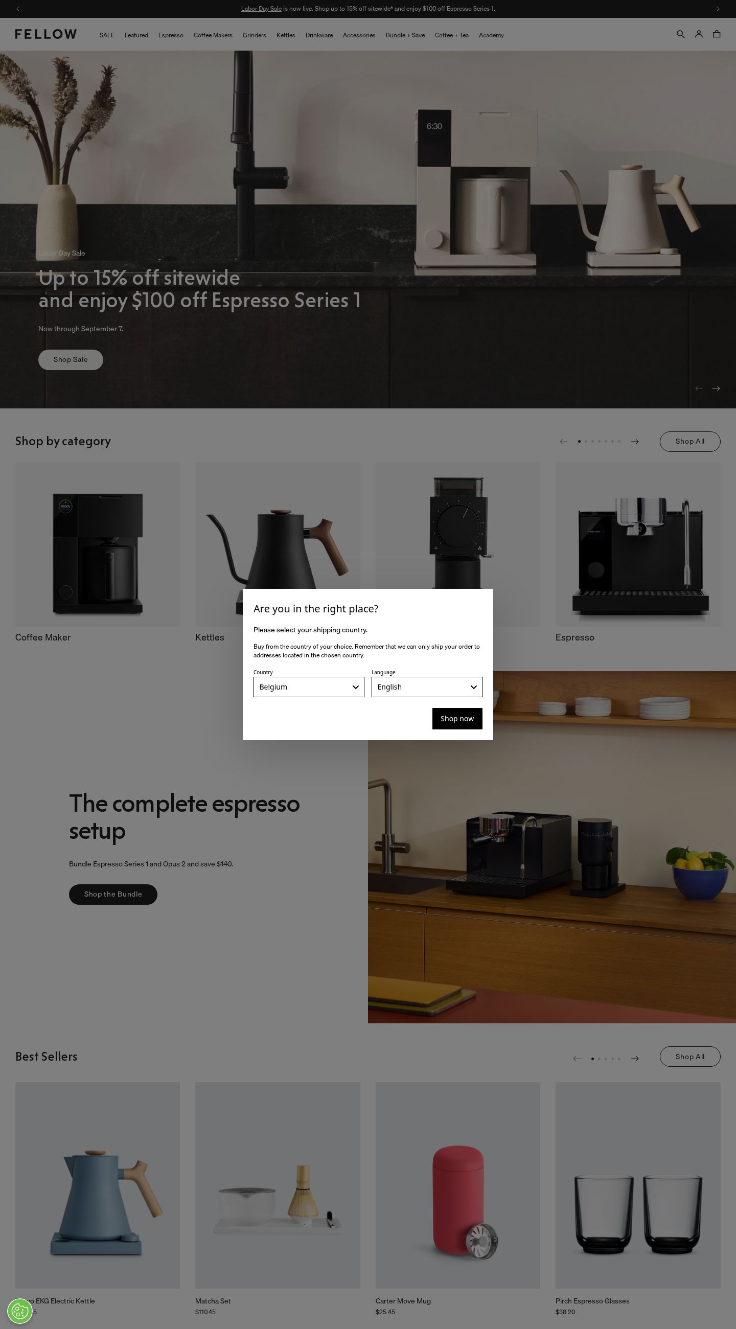 Screenshot of the live Fellow website at fellowproducts.com