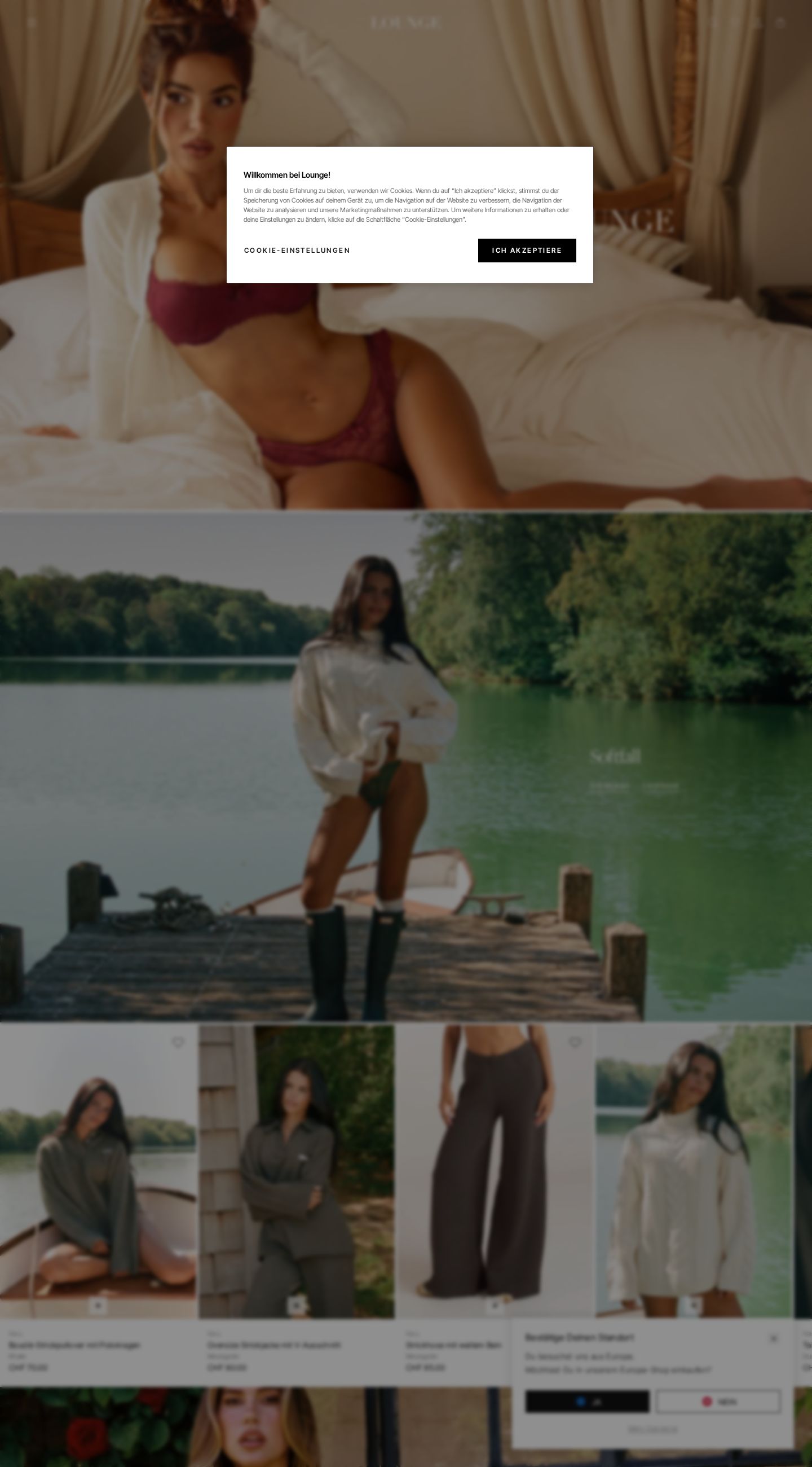 Screenshot of the live Lounge Underwear website at ch.loungeunderwear.com
