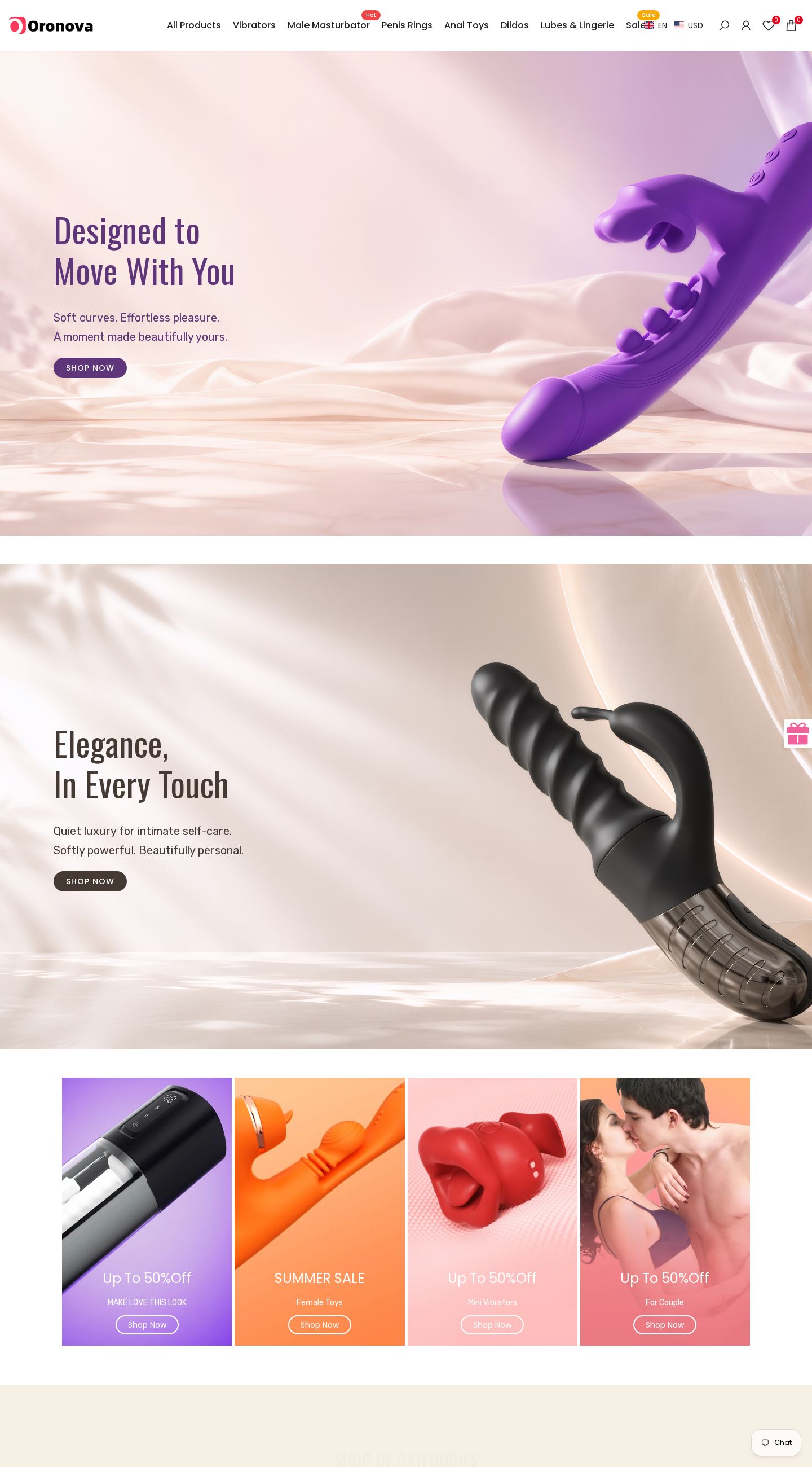 Screenshot of the live Oronova website at oronova.com